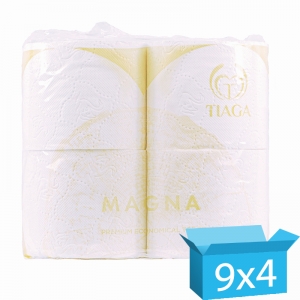 Tiaga Magna 2ply white toilet rolls 320 sheet pure virgin tissue