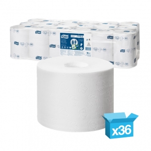 Tork 2ply white Coreless mid-size toilet rolls
