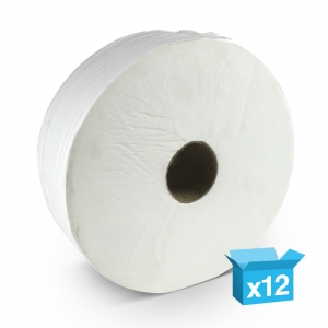 2ply white toilet rolls 150m Mini Jumbo 2¼" core Recycled