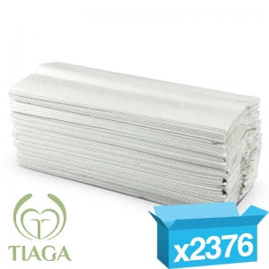 2ply white c-fold Tiaga hand towels