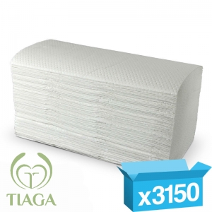 2ply white interfold Tiaga hand towels - 25cm wide