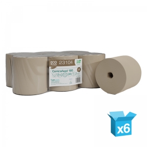 2-ply Tubeless Eco Plus Brown centrefeed handtowel roll 181.5m - Recycled