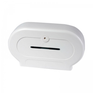 Twin dispenser for mini jumbo toilet rolls - white