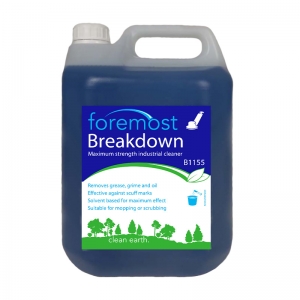 B1155 Breakdown HD Industrial Cleaner For use on Industrial Floors and Hard Surfaces
Very powerful industrial alkaline cleaner
Solves cleaning issues like ground scuff & wheel marks and stubborn baked on deposits
Suitable for scrubber dryers as well as manual methods
  5lt