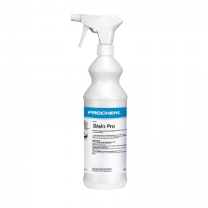 B2344 Prochem Stain pro 1lt Heavy duty water and solvent based alkaline protein spotter for blood, vomit, wine, ink, fresh tea and coffee and most food based stains.Clear liquid with mint fragrance.  1lt
