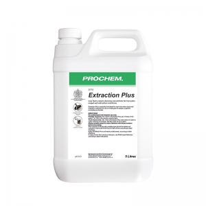 B2775 Prochem Extraction Plus Professional low foam cleaning concentrate for carpet soil extraction machines.Clear and stable at high temperatures and dries to a powder residue.Fluorescent green liquid with citrus fragrance. PS775,PS775-05,775 5lt