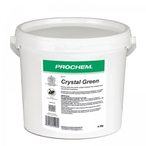 B2777 Prochem Crystal Green Prochems premium non-ionic carpet extraction detergent for spectacular results on tough, oily and greasy soils.Green powder with herbal lemon fragrance.  4kg