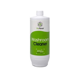 B4910 BioForce³ Washroom Cleaner - 1ltr BioForce³ Washroom Cleaner is your all-round synbiotic washroom cleaner for all washroom surfaces including floors, toilets and urinals. Perfumed with a fresh pine fragrance.
How BioForce3 works: The synbiotic formula combines living probiotics (good bacteria) and prebiotics (good sugars). The probiotics produce enzymes, which break down dirt molecules, and then consume the smaller molecules as food. This cycle continues up to 5 days after the initial cleaning. The results: a microscopic deep clean and long-lasting absorption of odours.
Instructions for use:
Shake well before use.
Dilute with cool water. For floor cleaning, dilute 1 dose per 2.5L. For spray cleaning, dilute 1 dose per 750ml trigger spray bottle.
Suitable for use on all washroom surfaces, including toilets and urinals. synbio multi, synbiotic cleaning, probiotic, prebiotic, 1ltr