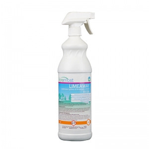 B5506A Limeaway fresh smell foaming washroom grime & lime remover Removes limescale and water marks
Removes washroom grime and soap suds
Safe on taps, tiles, basins, etc.
Pleasant lime fragrance
Very strong Acid: pH - 2
  1lt