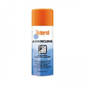 B9012AM Ambersil Amberclens AntiStatic foaming cleaner 400ml  Use to remove general grime and soiling on all hard surfaces or on upholstery to gently lift out grime. Particularly effective as a post-maintenance cleaner for removing finger marks and oil residues. Anti-Static formulation inhibits dust attraction. Non-flammable Invaluable in situations where water is not readily available.  400ml