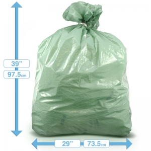 18x29x39 heavy duty Green refuse sacks