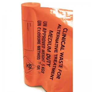 Orange 80 litre clinical waste sacks 8 x 28 x 39