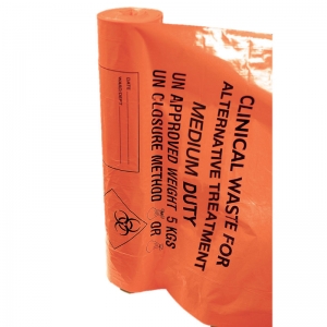 Orange clinical waste bin liners 11 x 17 x 26