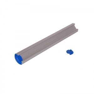 Wall rail for brushware 500mm, aluminium, c/w blue end caps