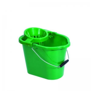 Plastic strainer type mop bucket Green