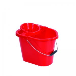 Plastic strainer type mop bucket Red