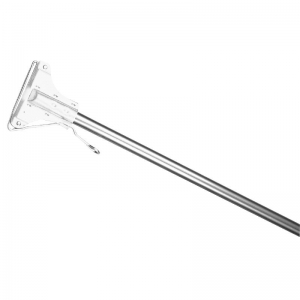 10 x Kentucky aluminium mop handle with steel clip, black grip