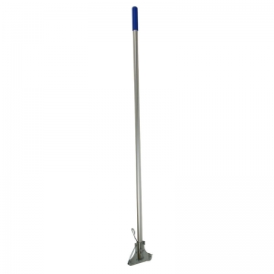 Kentucky aluminium mop handle with steel clip, blue grip