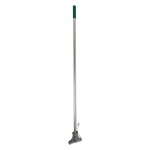 Kentucky aluminium mop handle with steel clip, green grip