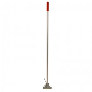 Kentucky aluminium mop handle with steel clip, red grip