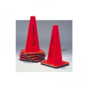 Orange round Dayglo safety cone 18" high