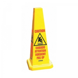 Yellow square safety cone 21" high