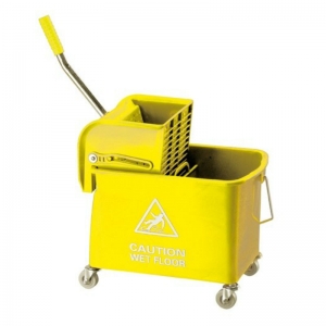 Flat mopping bucket & side-press wringer yellow