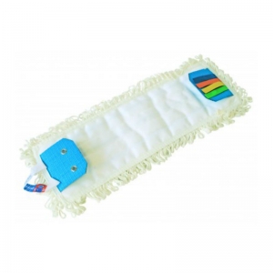 Microfibre flat mop with flaps & colour tags, use with D3451
