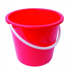 2 gallon plastic bucket round red