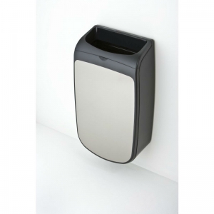 Mercury black / silver 25 litre washroom bin