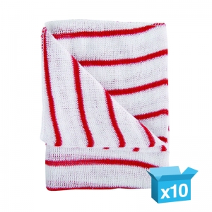 Striped stockinette dishcloths Red