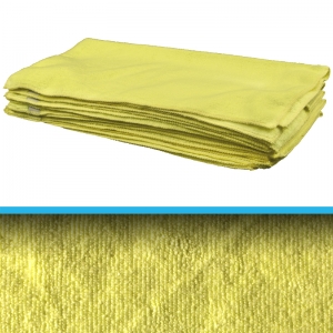 5 x Yellow ProShine Microfibre durable cloth 40x40