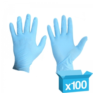 Blue Nitrile powder free disposable gloves Large