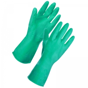 12 x Green premium household gloves Medium