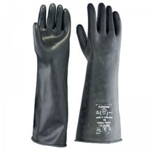Black rubber gauntlets 17" (elbow length) mediumweight size 10 / Large