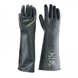 Black rubber gauntlets 17" (elbow length) mediumweight size 9 / Medium