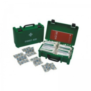 Green 10 person first aid kit - with handle