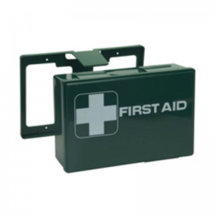 Blue 10 person first aid kit - with wall bracket & blue plasters