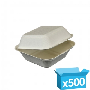 Eco-friendly fibre large burger box biodeg 120x120mm