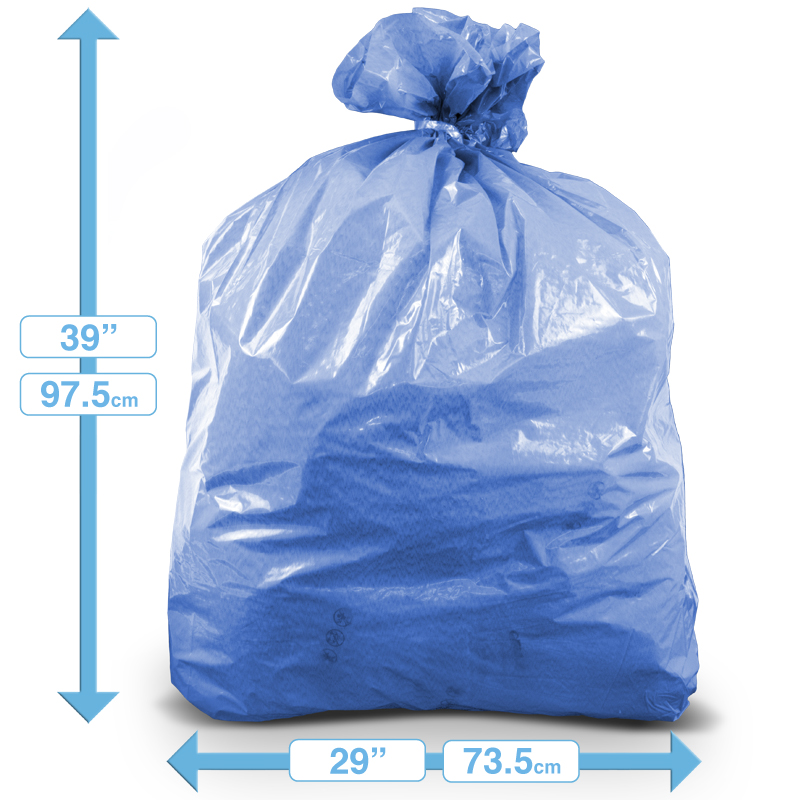 18x29x39 40m heavy duty Blue refuse sacks | Clear and Coloured refuse ...