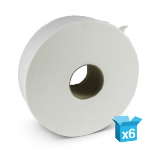 2ply white toilet rolls 400m Jumbo 90mm core