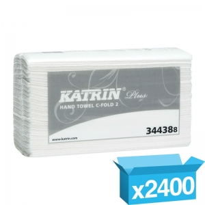 2ply white Ultra Luxury Katrin embossed c-fold hand towels 344388