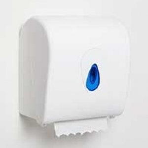 Modular hand towel roll cut dispenser with blue window