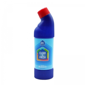 B1006 Thickened bleach 4.7% active 
Kills 99.99% of germs including E-coli
Cleans and freshens
Keeps toilets, sinks and drains clear
Tested to BS EN 1276 Selden, thick bleach, 750ml