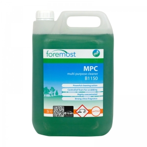B1150 Green MPC multi purpose cleaner Multi-Purpose cleaner
Popular on altro and safety floors, which we all know are very difficult to clean
Powerful degreaser removes heavy grime easily
Controlled foam for scrubbing
High concentrate
pH 13.2
Strong Citrus fragrance
  5lt