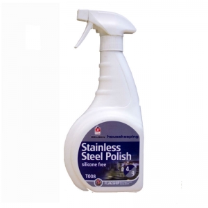 B1210 Stainless Steel cleaner polish - silicone free  For rapid cleaning and polishing of all stainless steel, chrome, aluminium and enamel. Ideal for serveries and appliances in kitchens, food display cabinets etc. Selden, T008, T08,  stainless steel cleaner 750ml