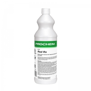B2400 Prochem Red RX Developed exclusively to remove red food colourings, carbonated drinks, fruit juices and wine stains from carpet and fabrics.Effective with wet towel and hot iron method as directed on label.Straw liquid with lemon fragrance.  1lt