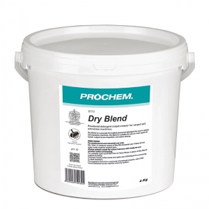 B2773 Prochem Dry Blend Economical commercial extraction detergent, for use on synthetic carpets.Contains water softeners, builders, surfactant and corrosion inhibitor for safe and effective results.White powder with lemon fragrance.  4kg