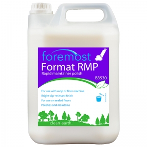 B3530 Format RMP Rapid polish maintainer restorer For use on sealed floors with mop or floor machine
Outstanding gloss
Durable finish
Slip resistant finish
Pleasant fragrance
Non-yellowing
 Selden, B027, minit gloss, dyma restore, B27 5lt