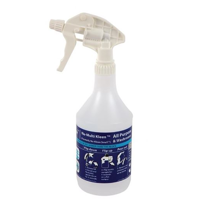 Screen-printed re-usable trigger spray bottle for Nu-Multi Kleen 750ml